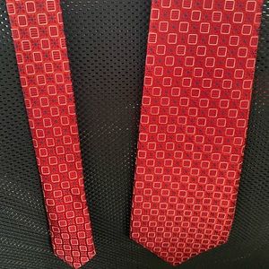 Croft & Barrow Red Pattern Silk Neck Tie